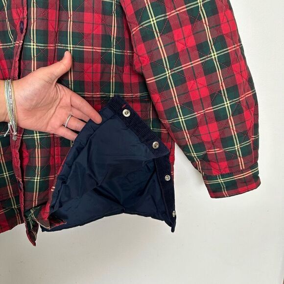 Tommy Hilfiger 1990’s Quilted Heritage Plaid Snap Button Down Corduroy Collar Ny - Picture 9 of 15